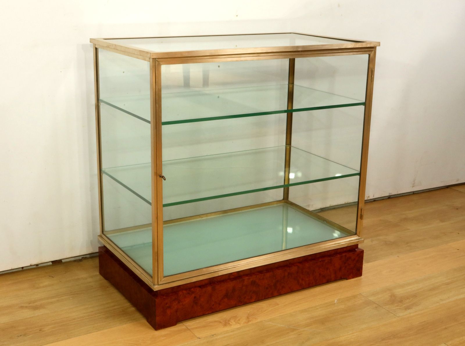 Brass And Elm Display Case – 1950 photo for sale