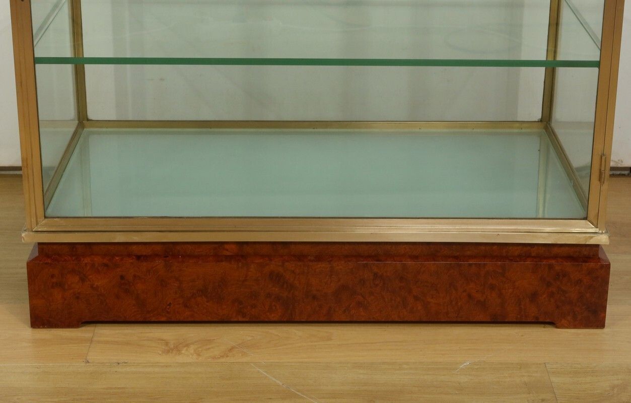 Furniture Brass And Elm Display Case – 1950 photo