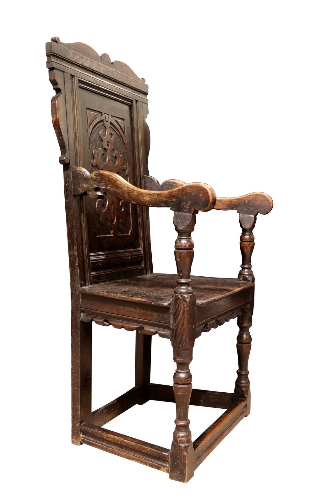 A 19th Century Carved Oak Wainscot Chair – 17th Century Style, Small Size photo furniture