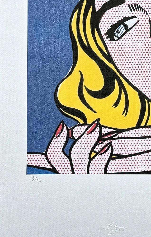 After Roy Lichtenstein, "Girl", 1990s, Silk Screen photo for sale