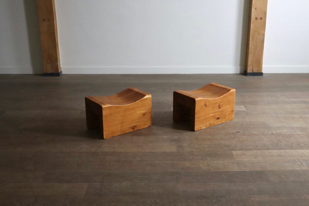Pair Of ‘Palle’ Stools By K.J. Pettersson And Söner Sweden 1970s photo furniture