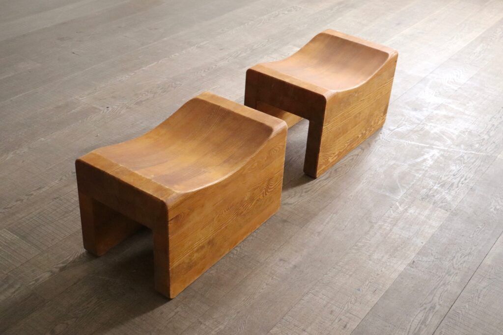 Pair Of ‘Palle’ Stools By K.J. Pettersson And Söner Sweden 1970s photo vintage