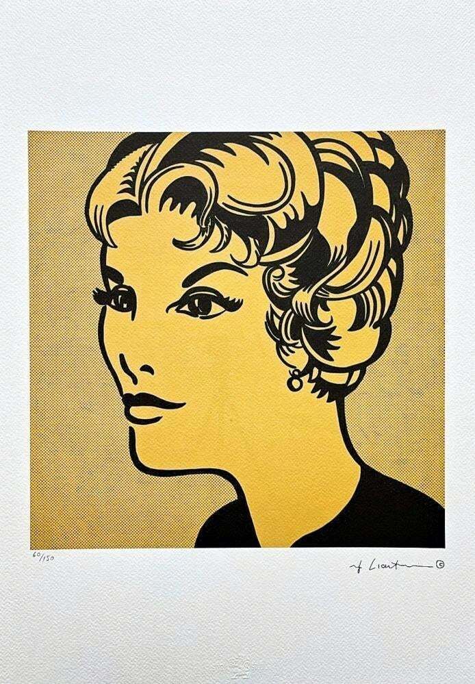 After Roy Lichtenstein, "Heand Yellow And Black", 1990s, Silk Screen