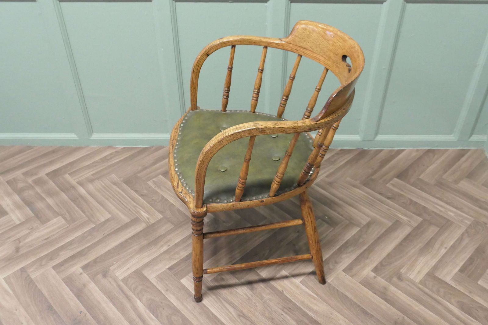 Golden Oak Smokers Bow Office Or Desk Chair photo vinterior