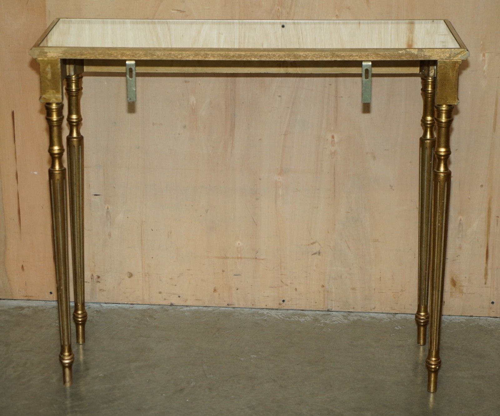 photo buy Vintage Italian Carved Style Console Table With Glass Mirrored Top