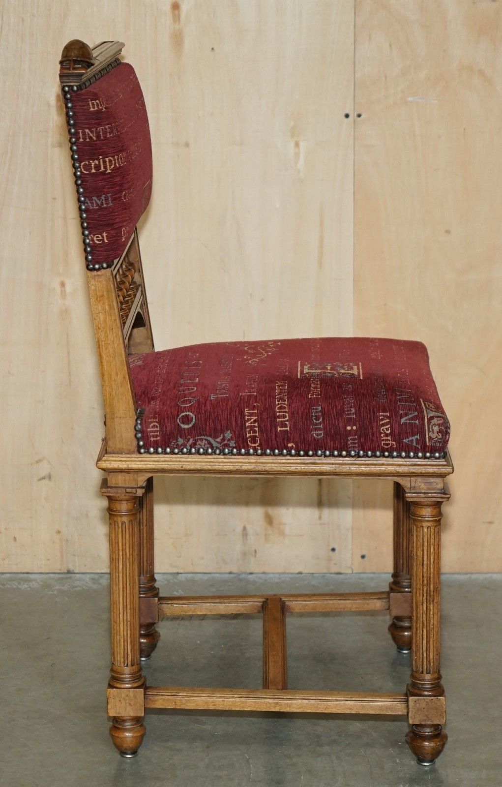 photo furniture Six Antique French Walnut Dining Chairs Depicting A Frog Snail Lizard Tortoise