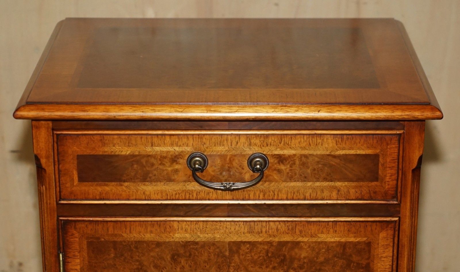 Pair Of Brights Of Nettlebed Burr Walnut Side Table Sized Nightstands Cupboards photo buy