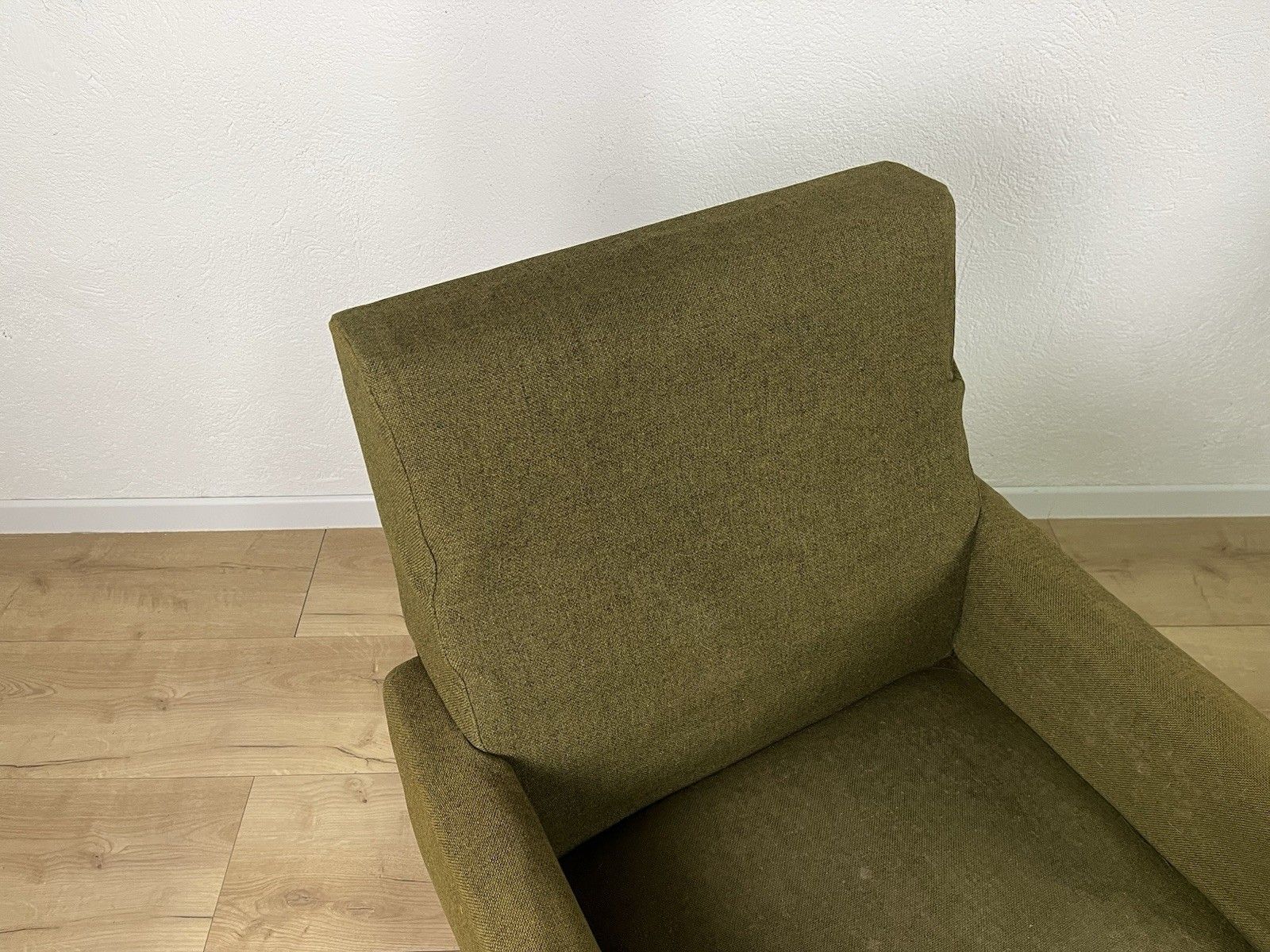 Pair Of Wooden Armchairs Green Fabric Year 60’ Vintage Design photo 245.0