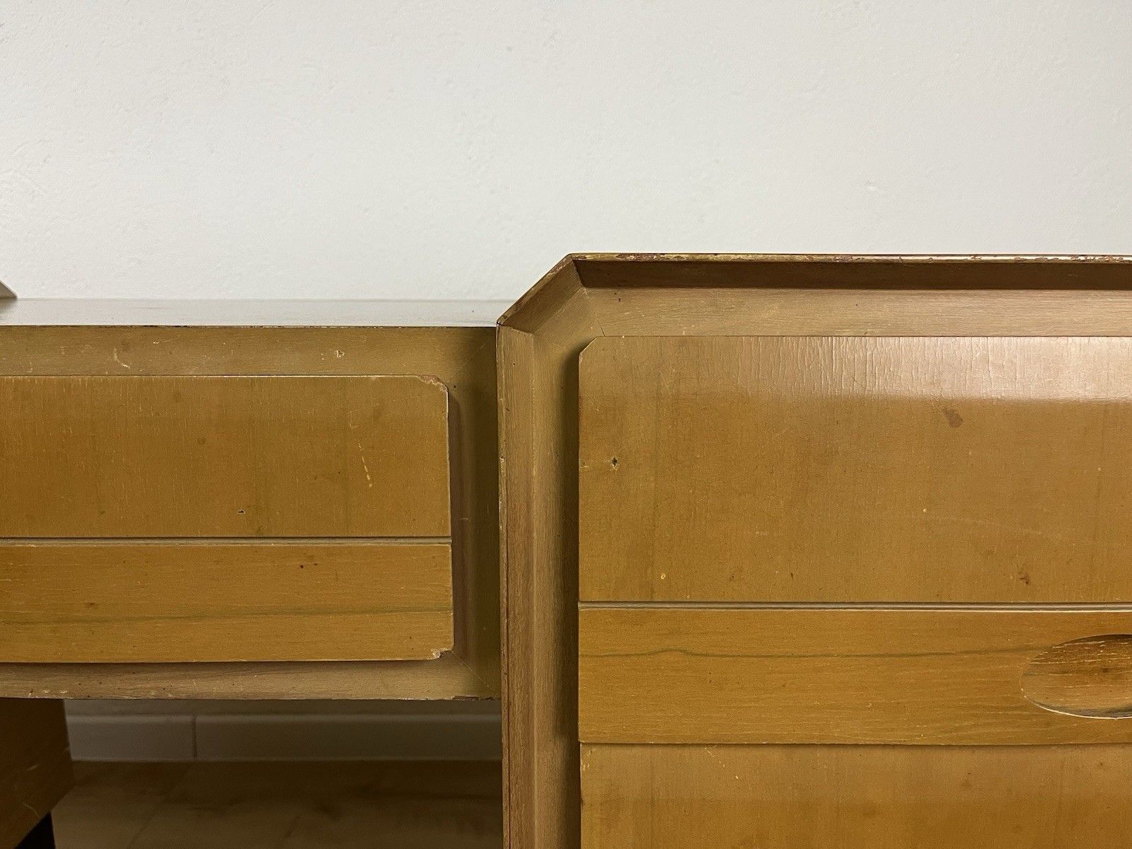 495.0 1960’s Brass Wood Console Chest Of Drawers Vintage Design photo