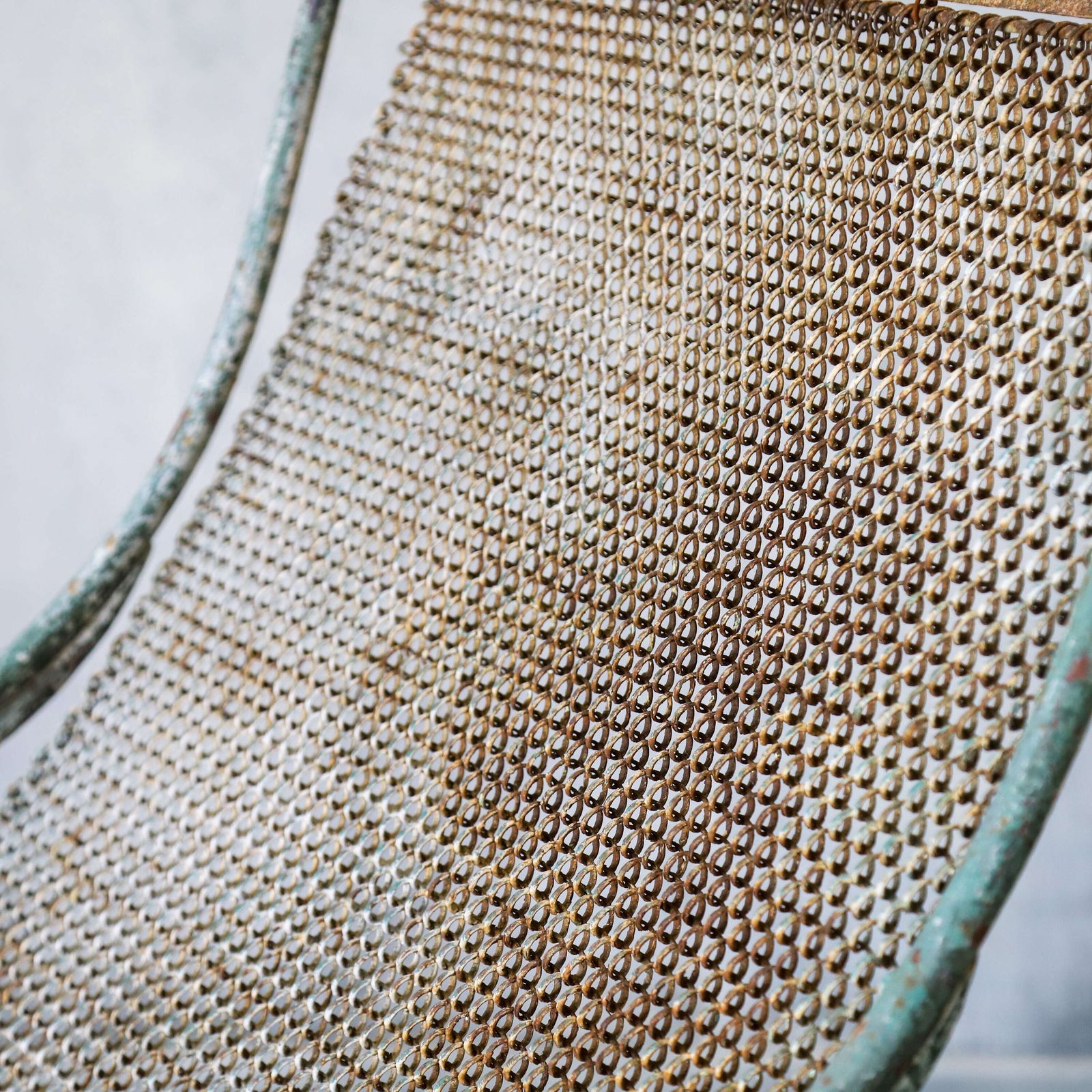 Rare French 19th Century Chain Link Rocking Chair With Time Worn Patina photo vinterior