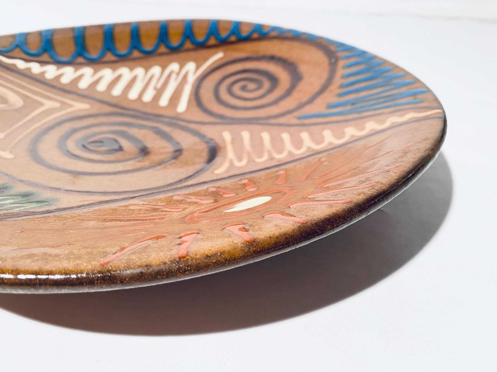Large Abstract Puidgemont Ceramic Wall Plate / Vintage Spanish Decor 70s photo vintage