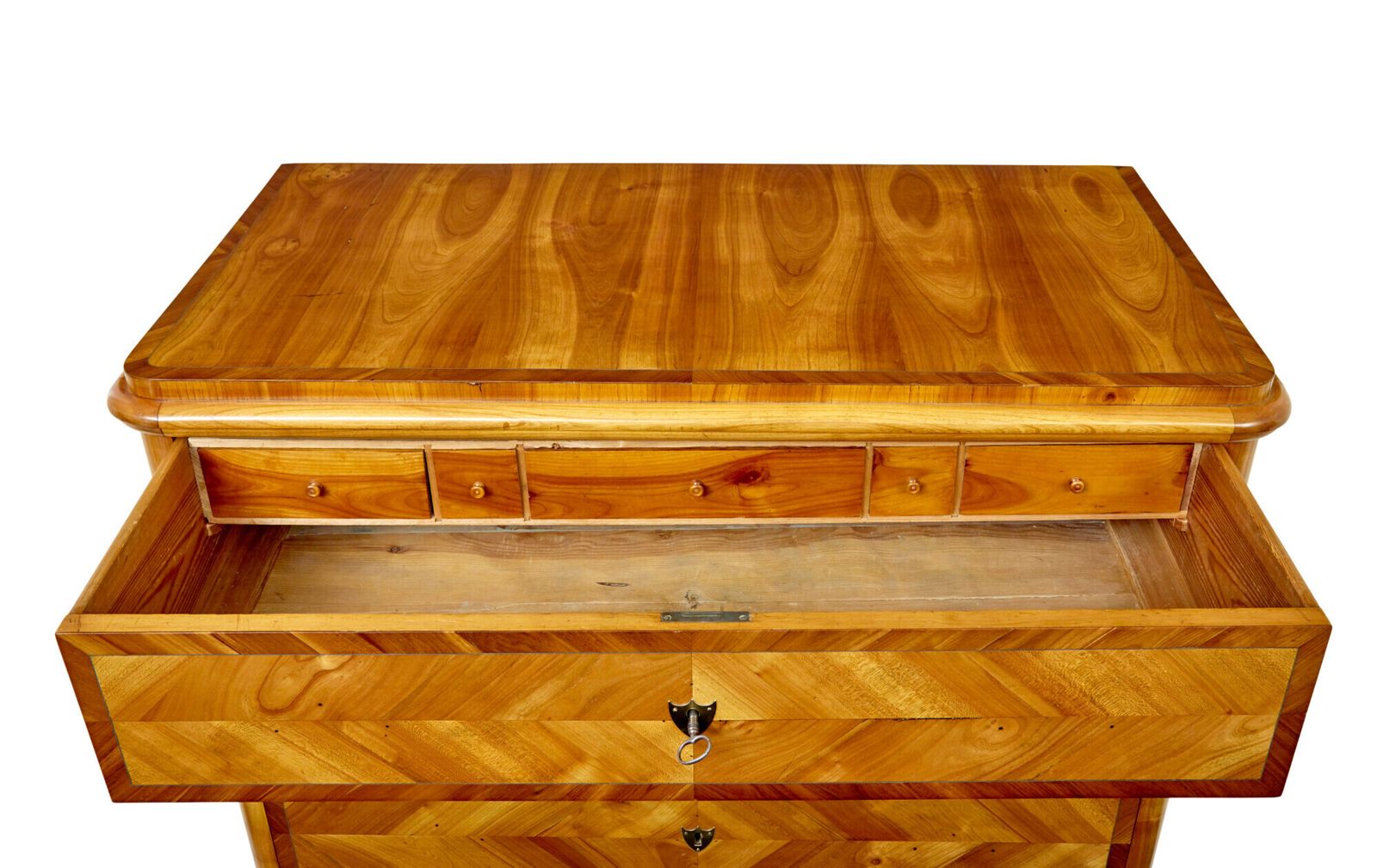 photo furniture Mid 19th Century Scandinavian Inlaid Elm Chest Of Drawers