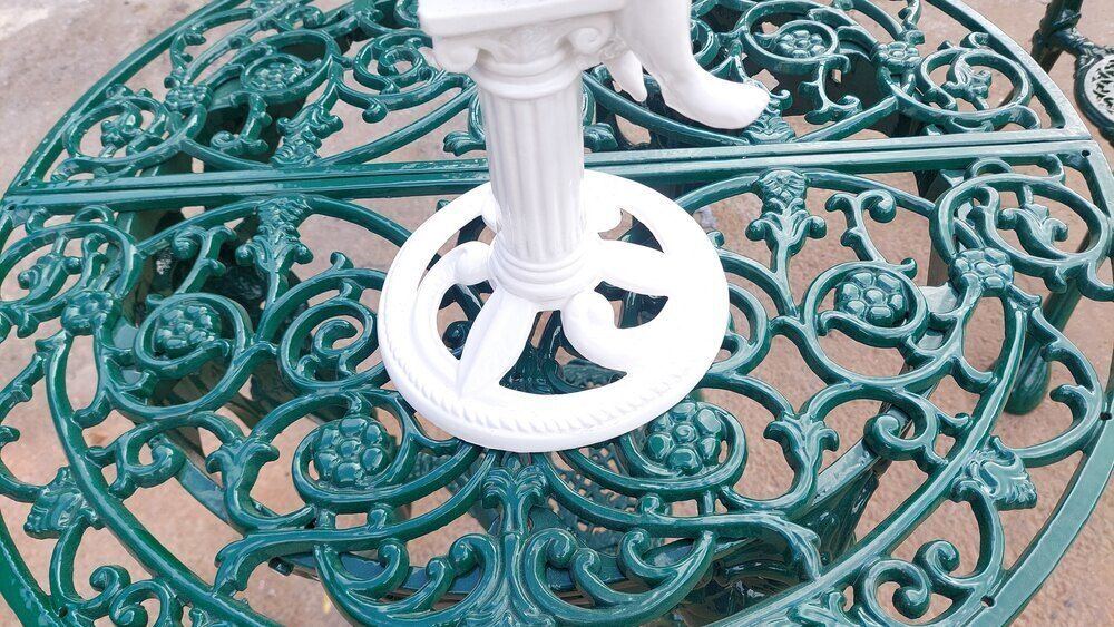 Victorian Cast Iron Cherub Mirror photo vinterior
