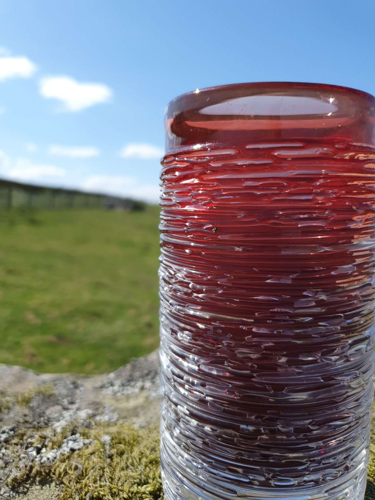 Bengt Edenfalk For Skruf, Sweden. A Cylinder Form Vase From The "Spun" Series. 1960s. photo for sale