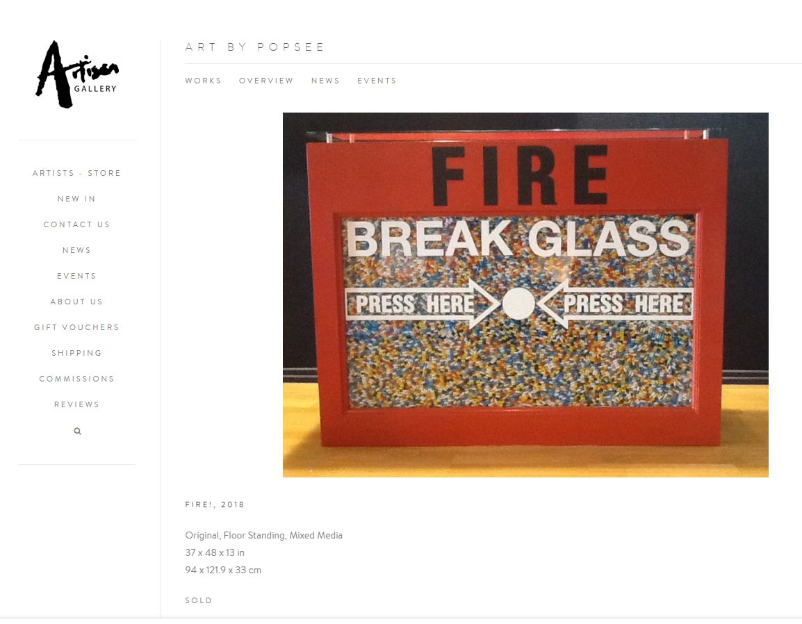 Rare Original Popsee Fire 1 Original Art  At Home Media Bar Must See Pictures photo furniture