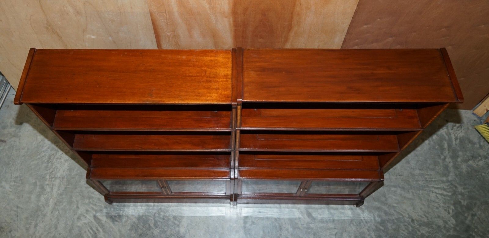 Antique Pair Of William Baker Co Mahogany Satinwood & Walnut Legal Bookcases photo vinterior