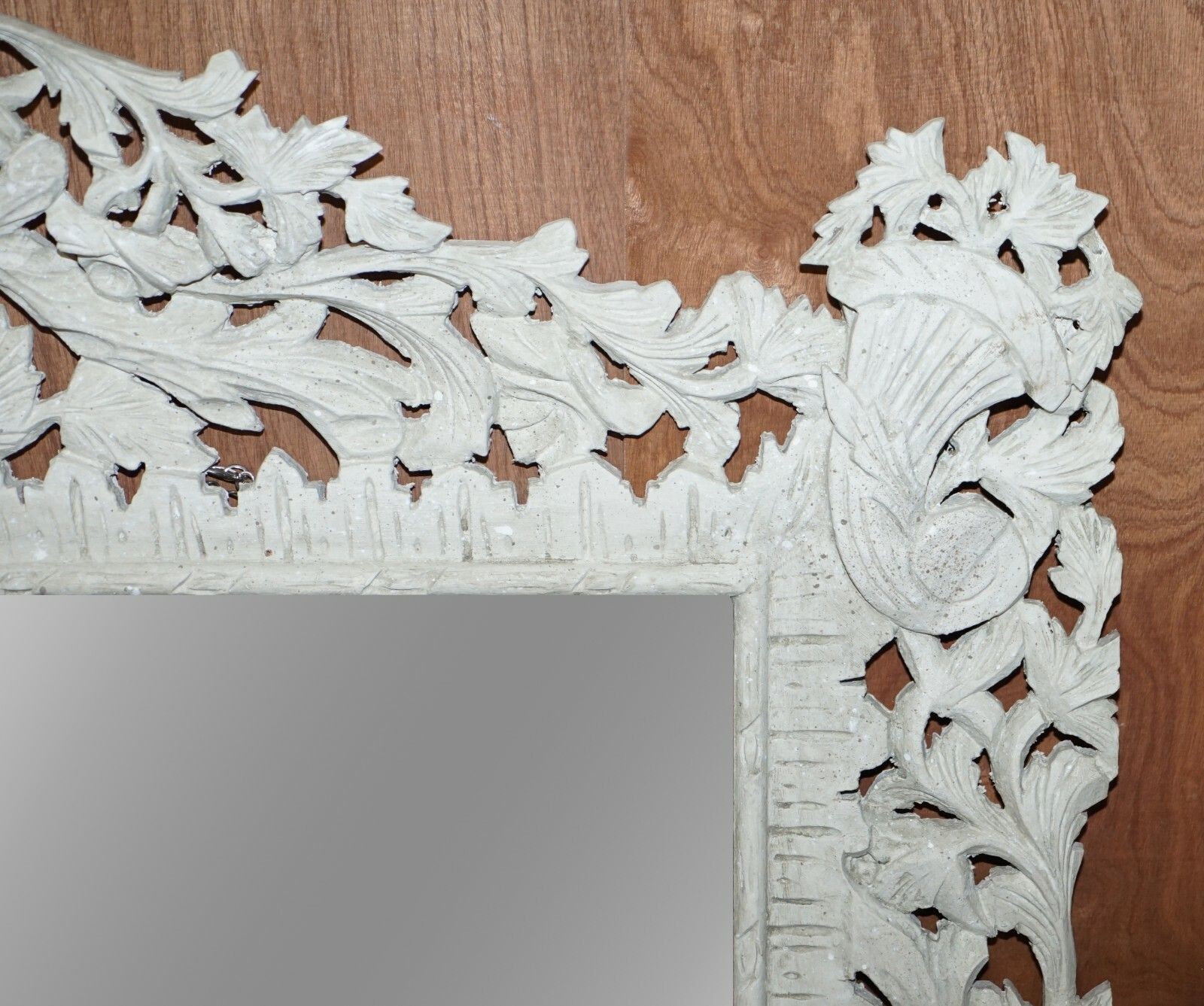 photo furniture Large Antique Hand Carved & Painted Burmese Liberty's London Overmantle Mirror