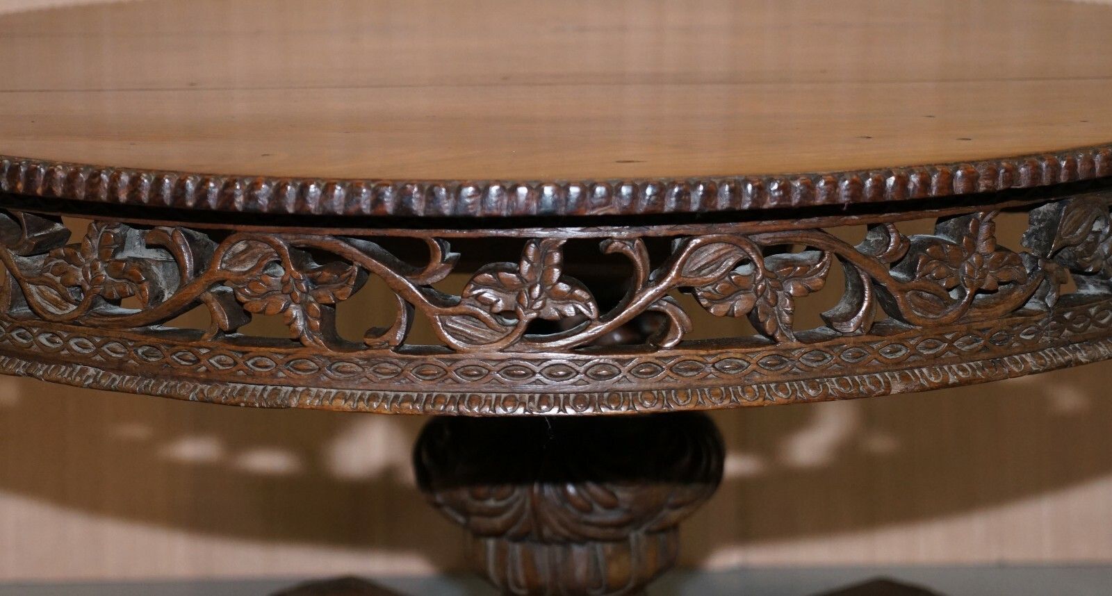 Rare Circa 1880 Anglo Indian Hand Carved Centre Coffee Occasional Table Burmese photo buy