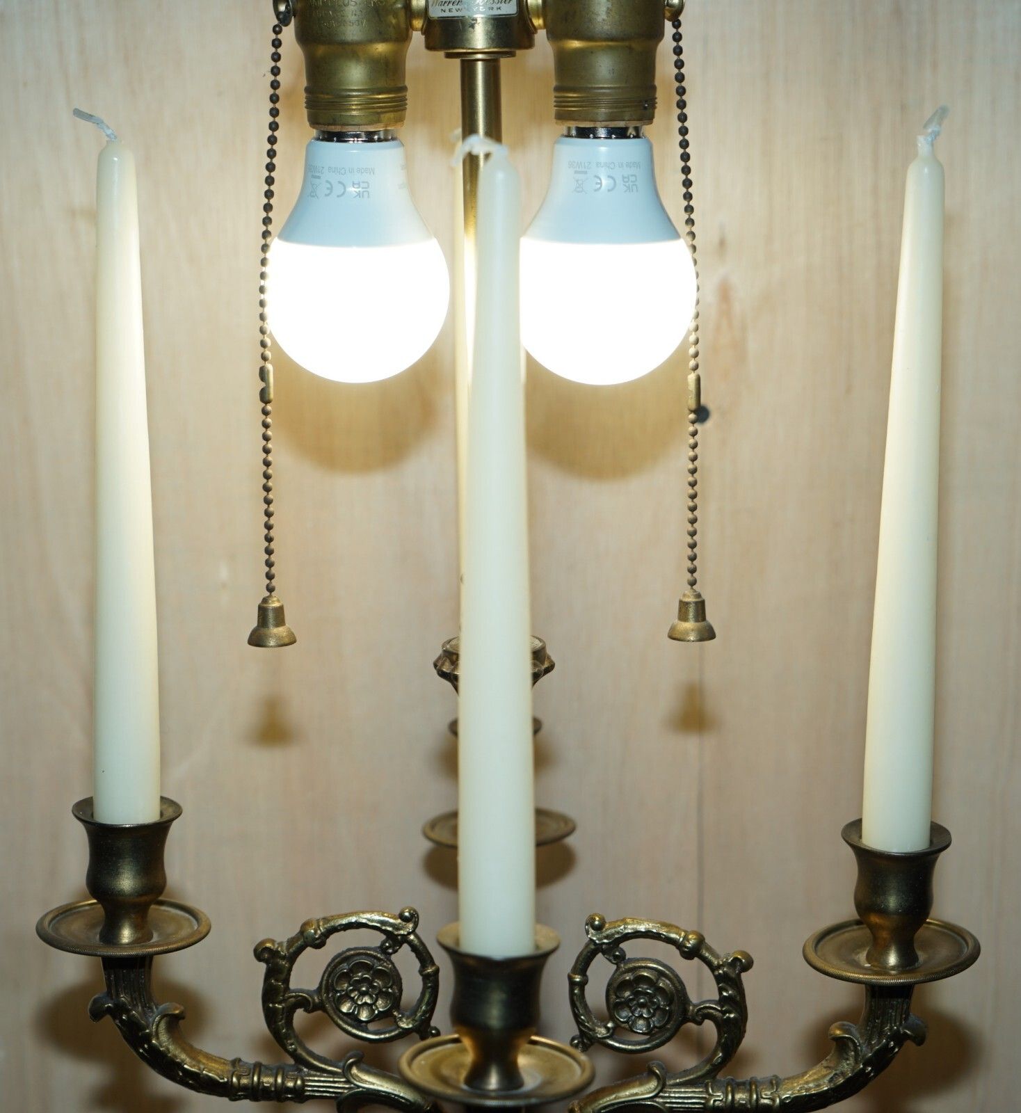 Pair Of Huge 105cm Tall Warren Kessler New York 4 Branch Candelabra Table Lamps photo buy