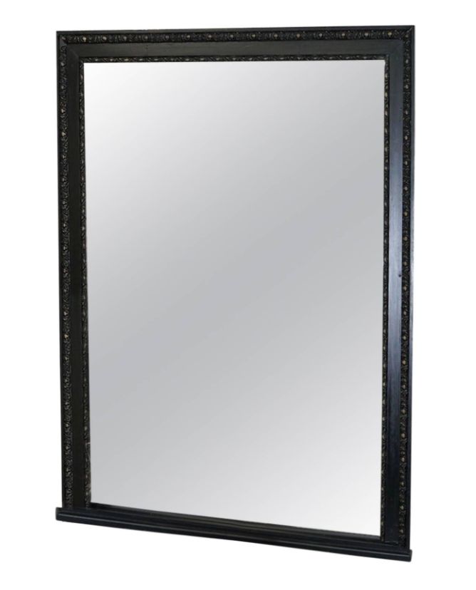 Stunning Huge Victorian Mirror Original Mercury Plate Glass Hand Carved Frame