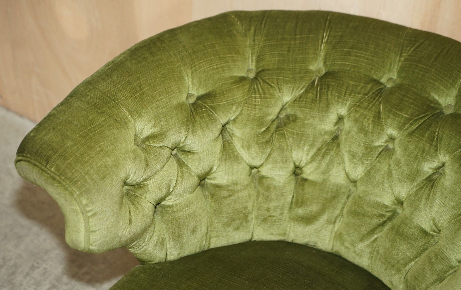 Original Regency 1810 20 Chesterfield Walnut Framed Green Library Tub Armchair photo Furniture