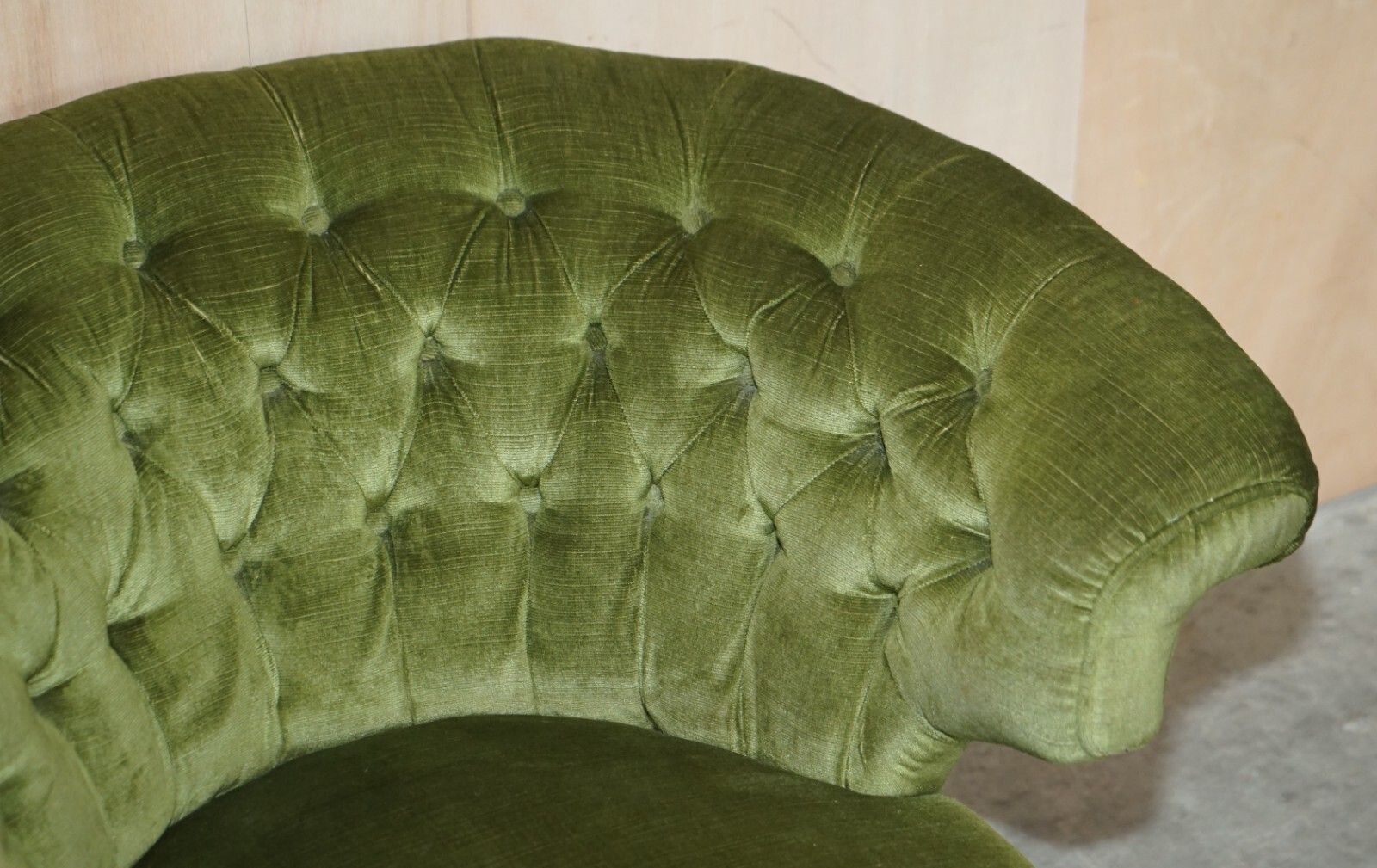 Original Regency 1810 20 Chesterfield Walnut Framed Green Library Tub Armchair photo 2950.0