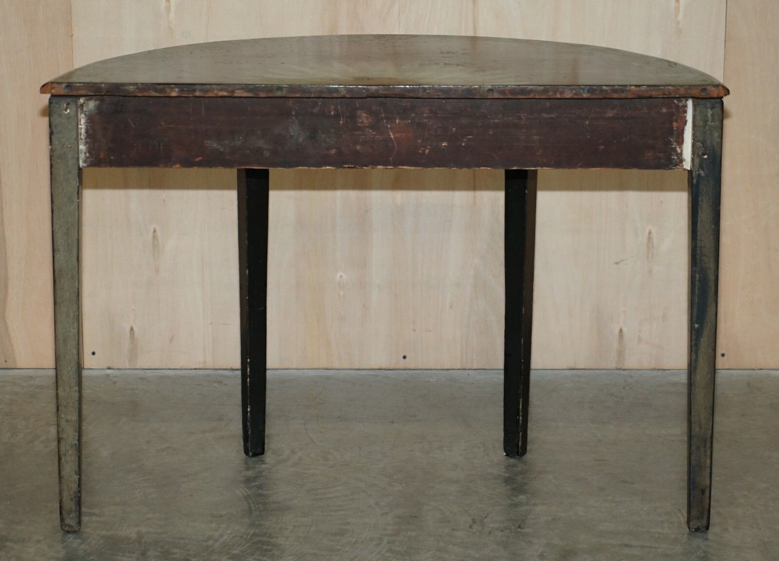 photo for sale Fine 18th Century Circa 1760 Hand Polychrome Painted Demi Lune Console Table