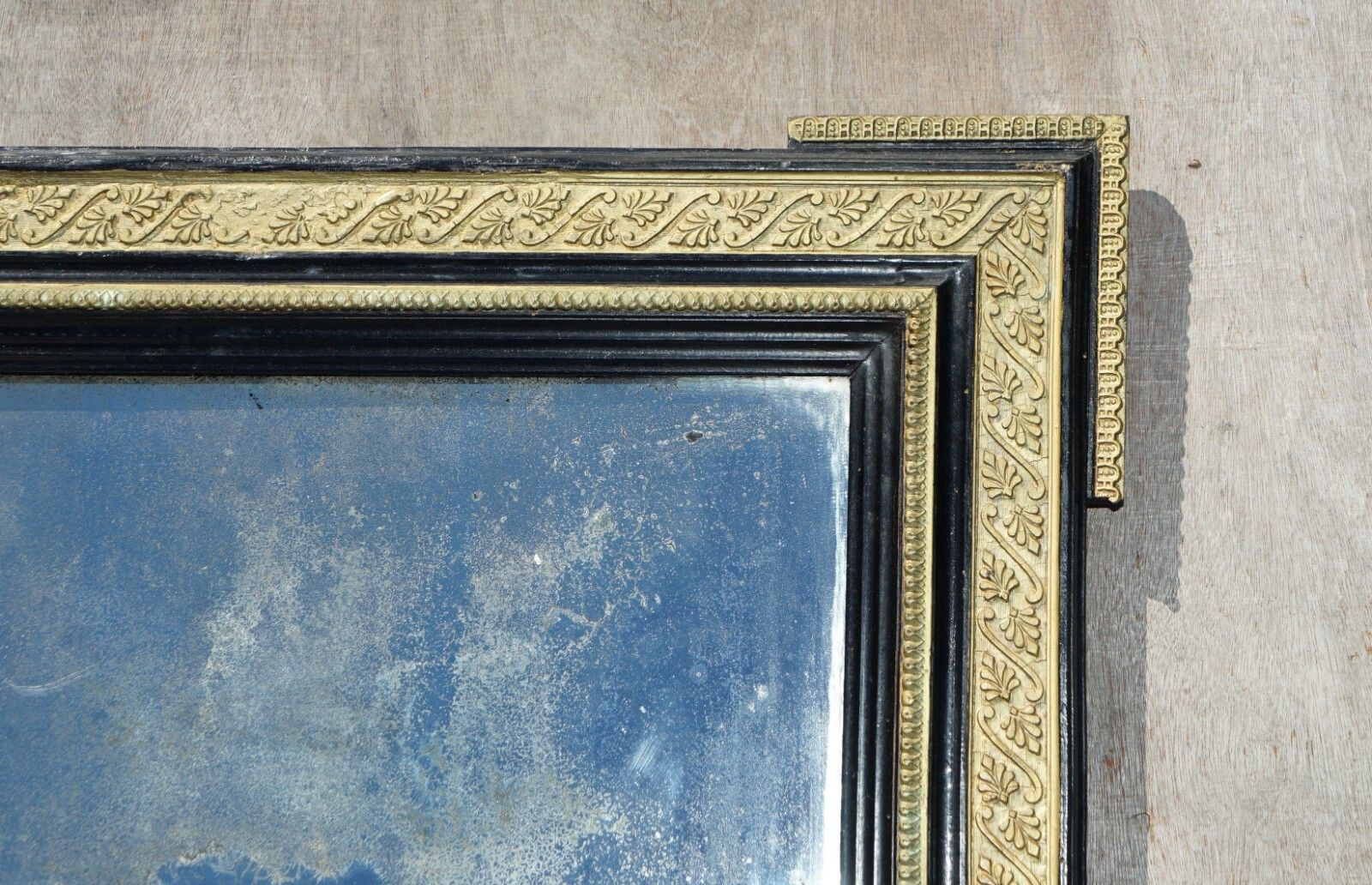 Antique Circa 1840 Italian Foxed Glass Original Plate Mirror Stunning Gilt Frame photo buy