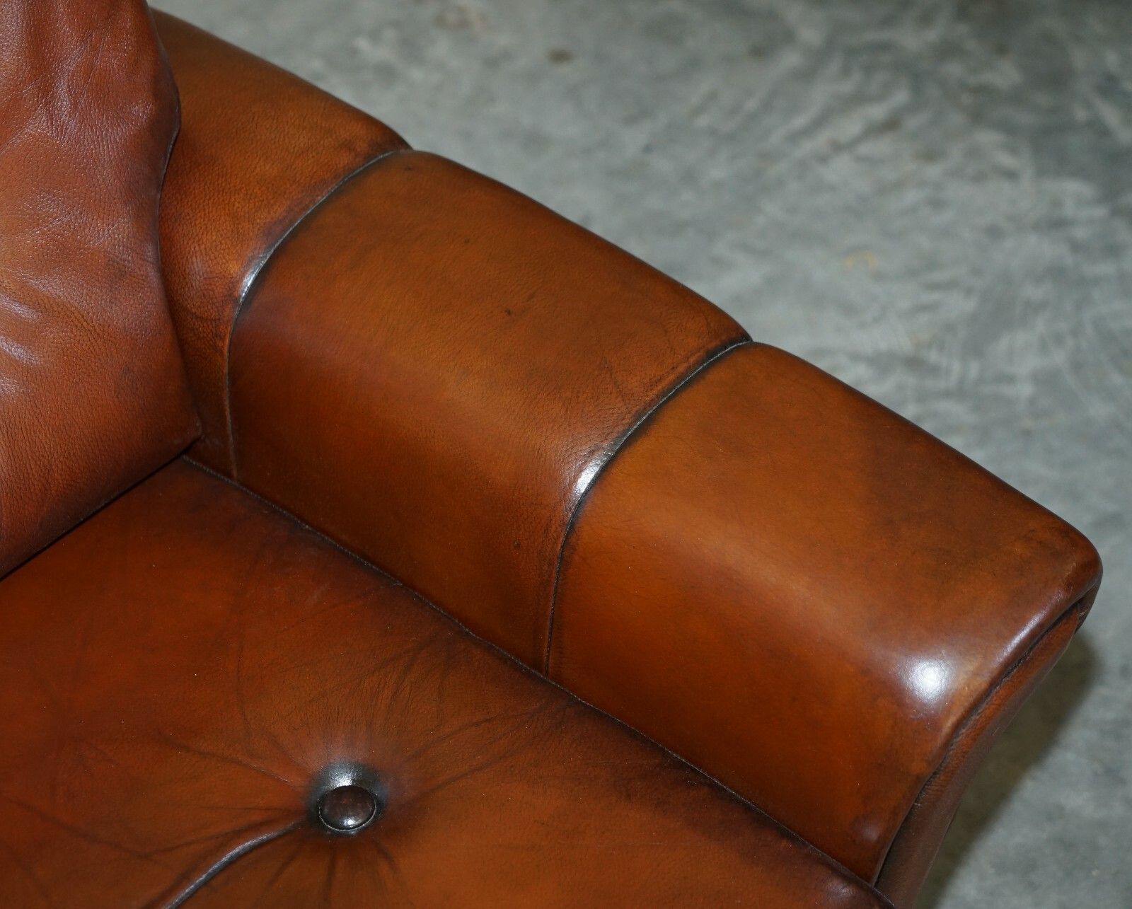 Pair Of Fully Restored Vintage Dutch Mid Century Modern Brown Leather Armchairs photo vinterior