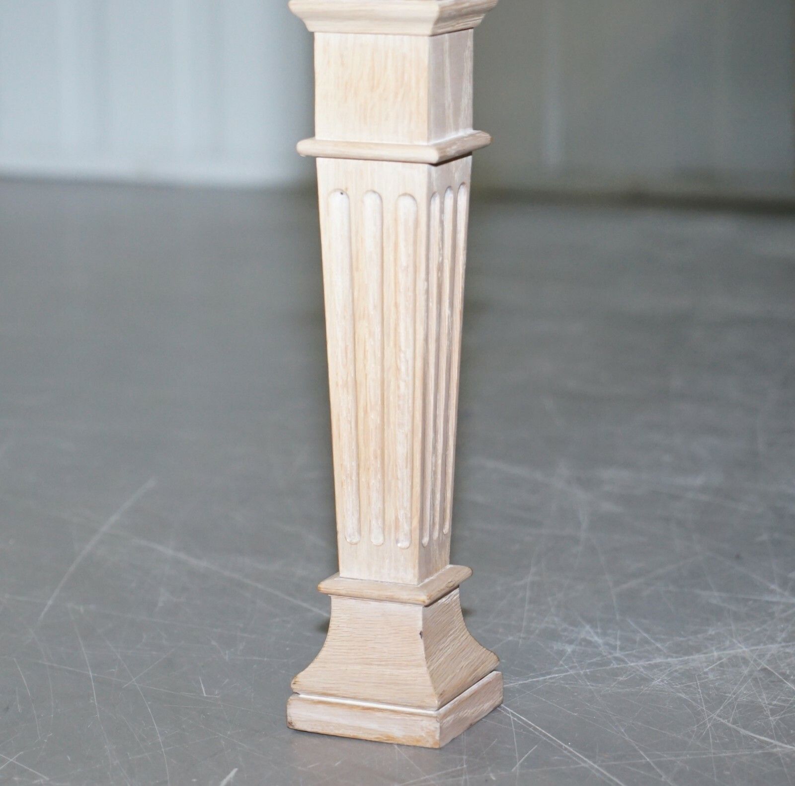 photo for sale Very Large Limed Oak Coffee Of Cocktail Table 123.5cm Wide Carved Pillared Legs