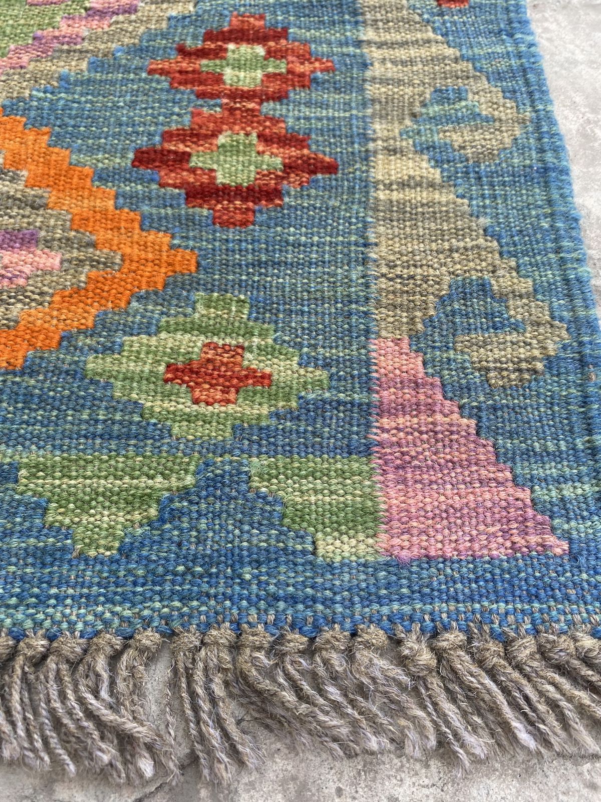 Boho Colourful Kilim Flatweave Living Room Bedroom Rug photo Textiles