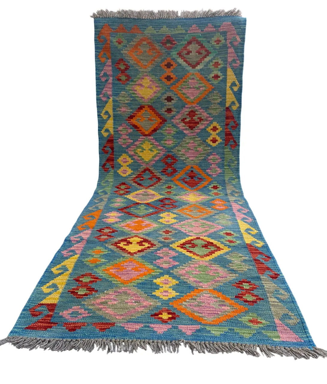 Boho Colourful Kilim Flatweave Living Room Bedroom Rug photo vinterior