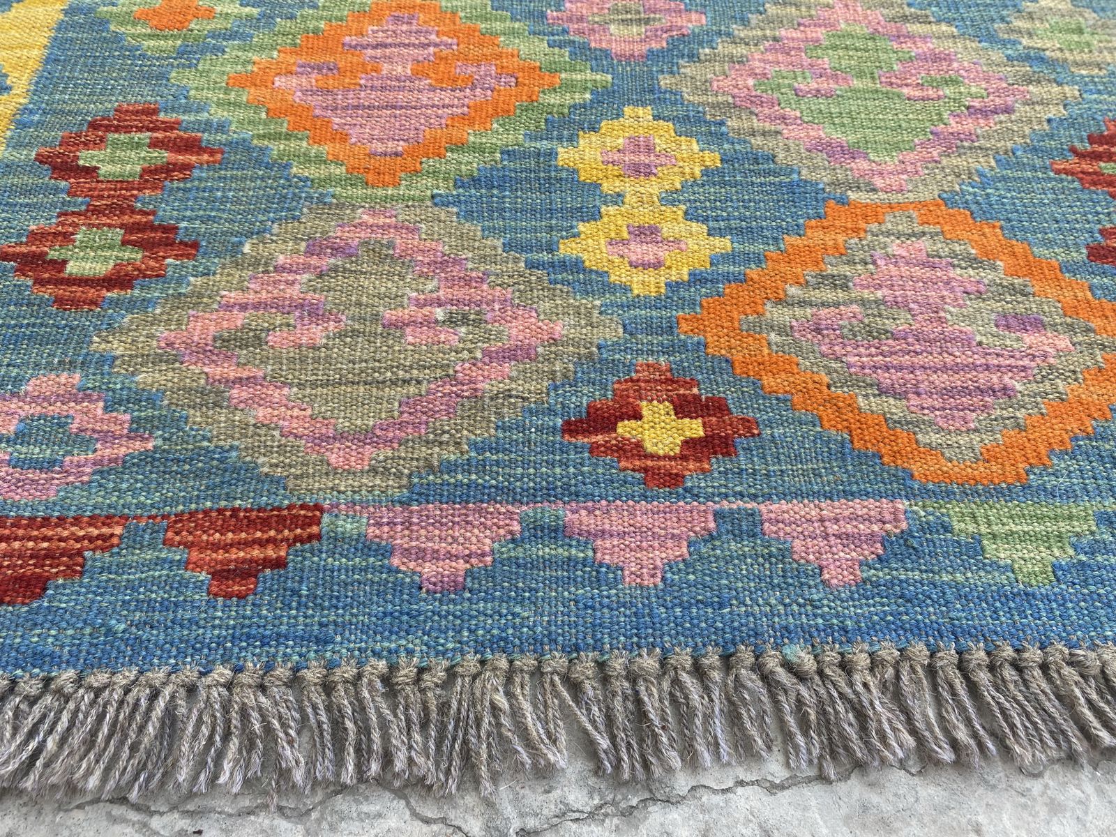 Boho Colourful Kilim Flatweave Living Room Bedroom Rug photo vintage