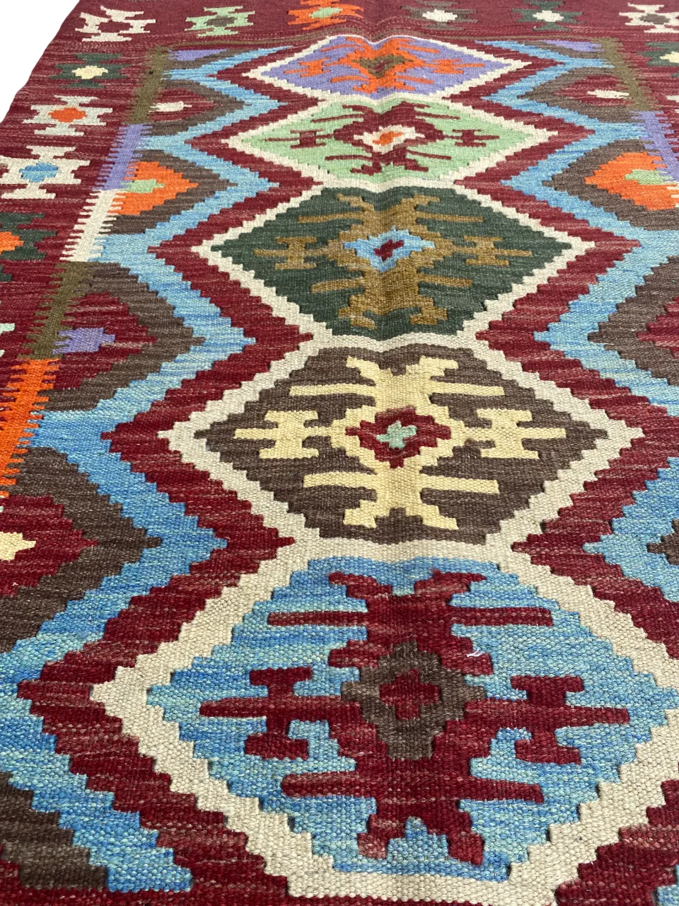 3x5 Afghan Geometric Handwoven Kilim Flatweave Rug photo Textiles