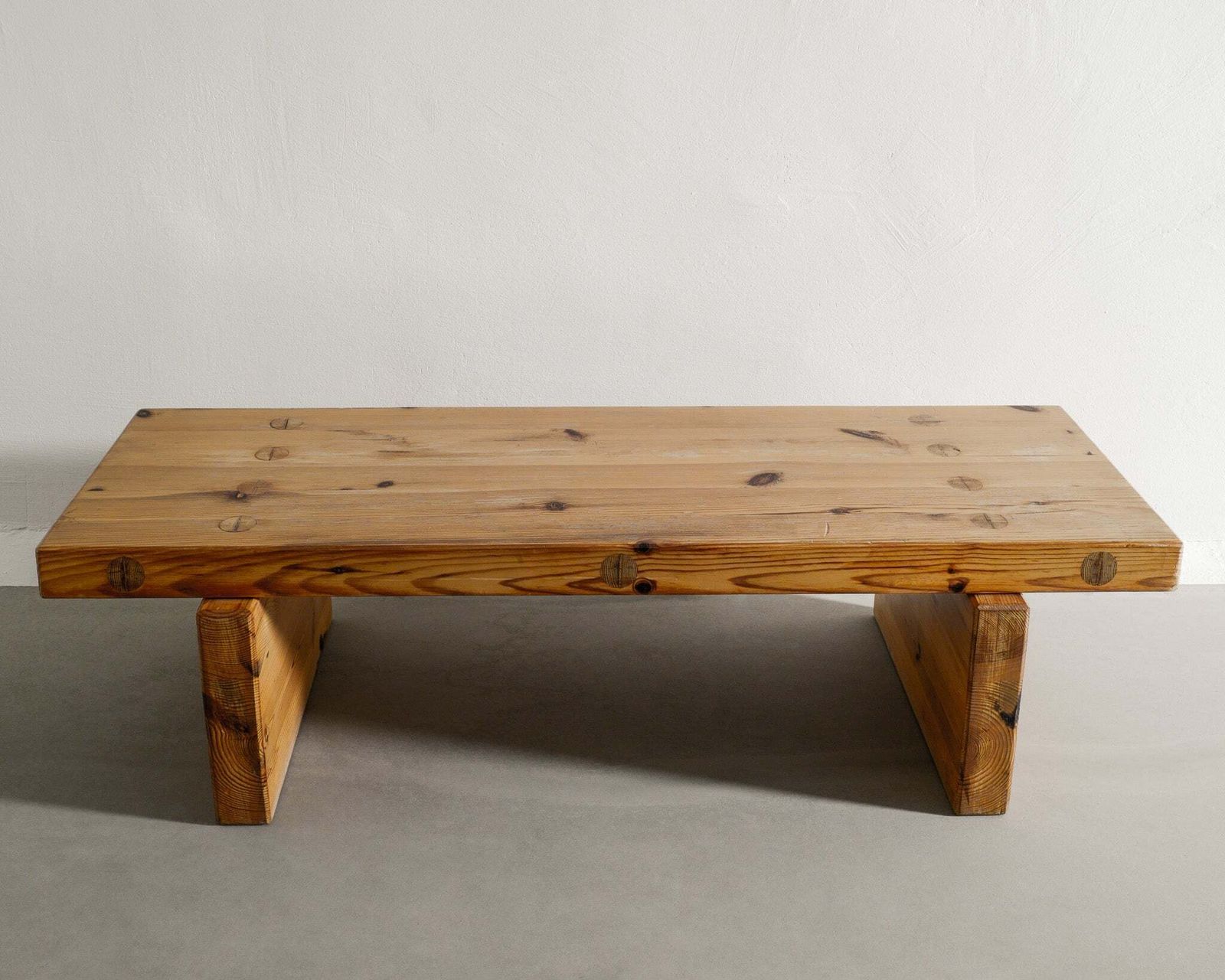 Vintage Swedish Wooden "Bamse" Pine Bench Table By Roland Wilhelmsson, 1970s