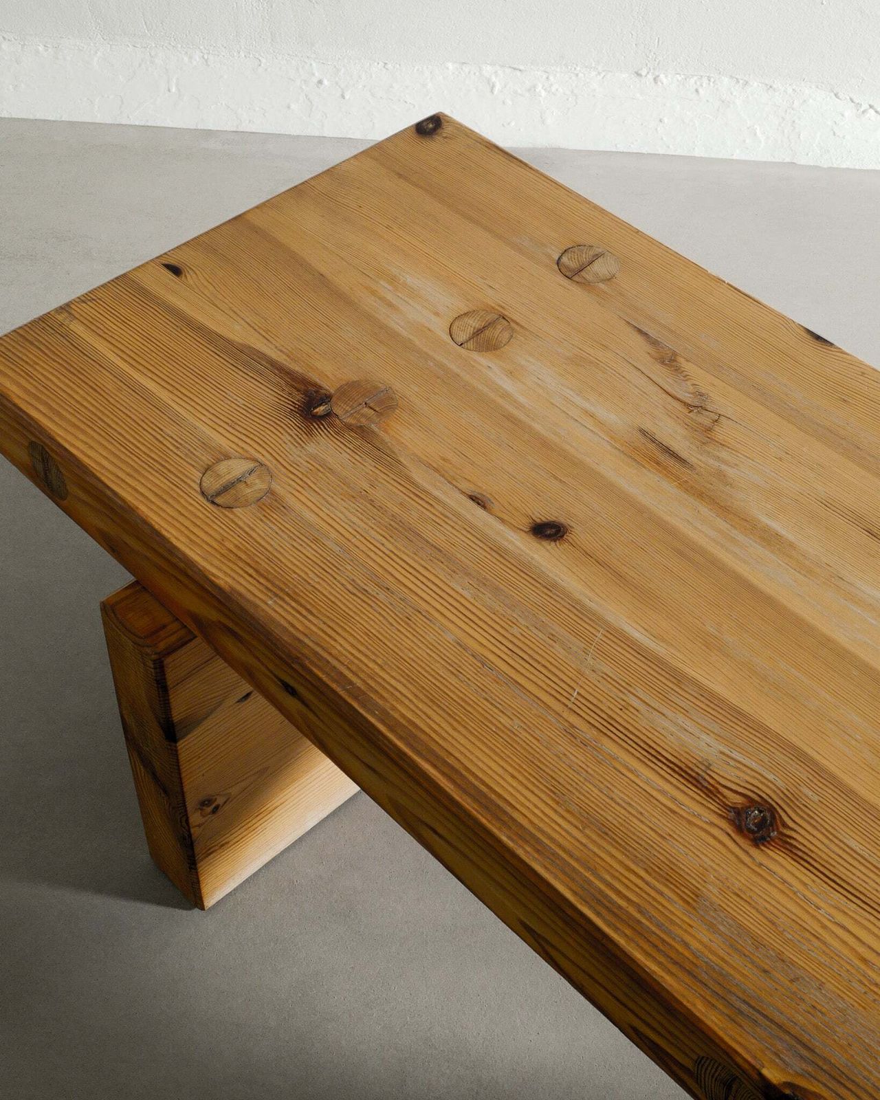 Vintage Swedish Wooden "Bamse" Pine Bench Table By Roland Wilhelmsson, 1970s photo for sale