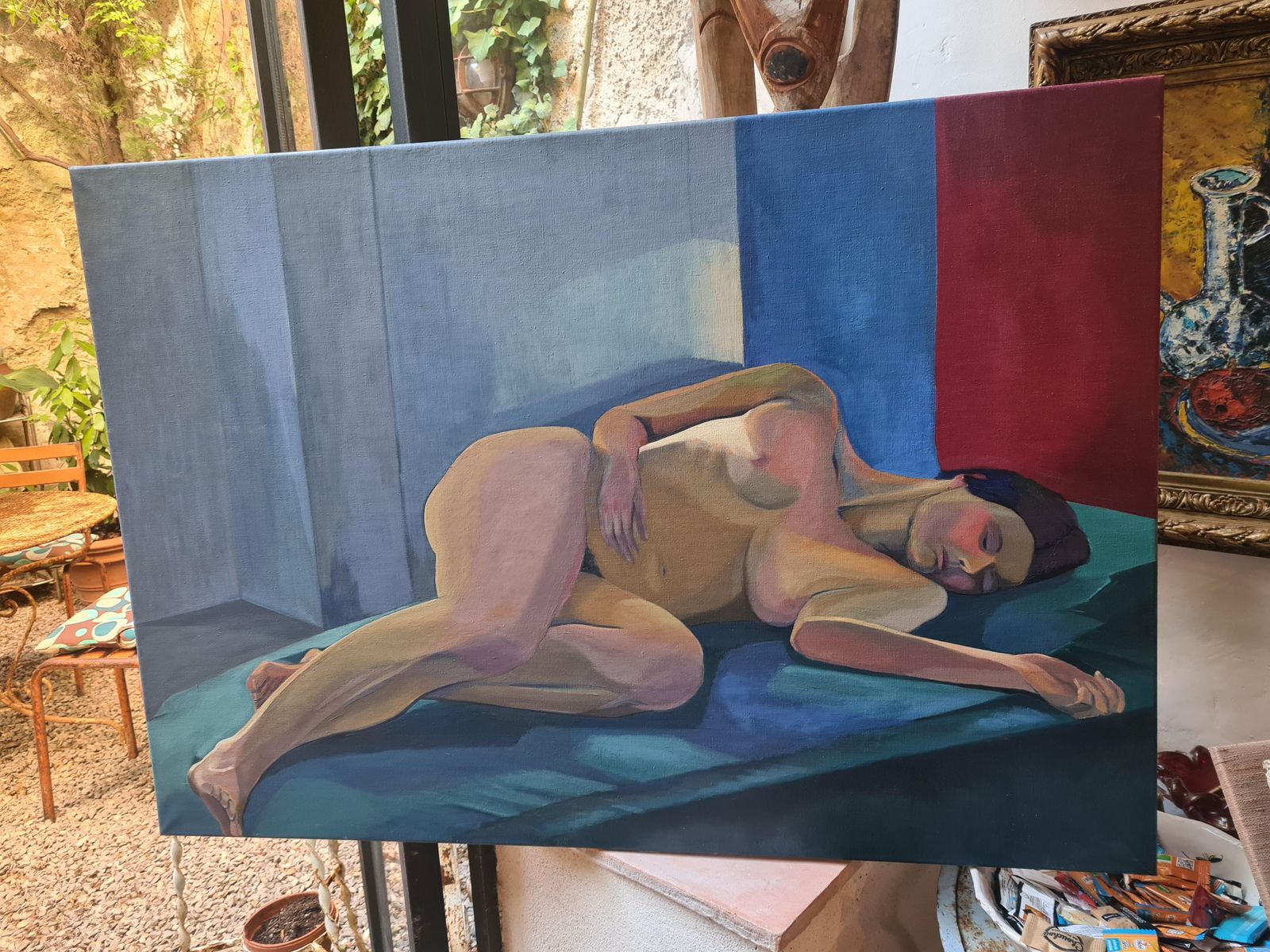photo furniture Colourful Large Female Nude, Femme Nue Allongée By Isabelle Pardoe