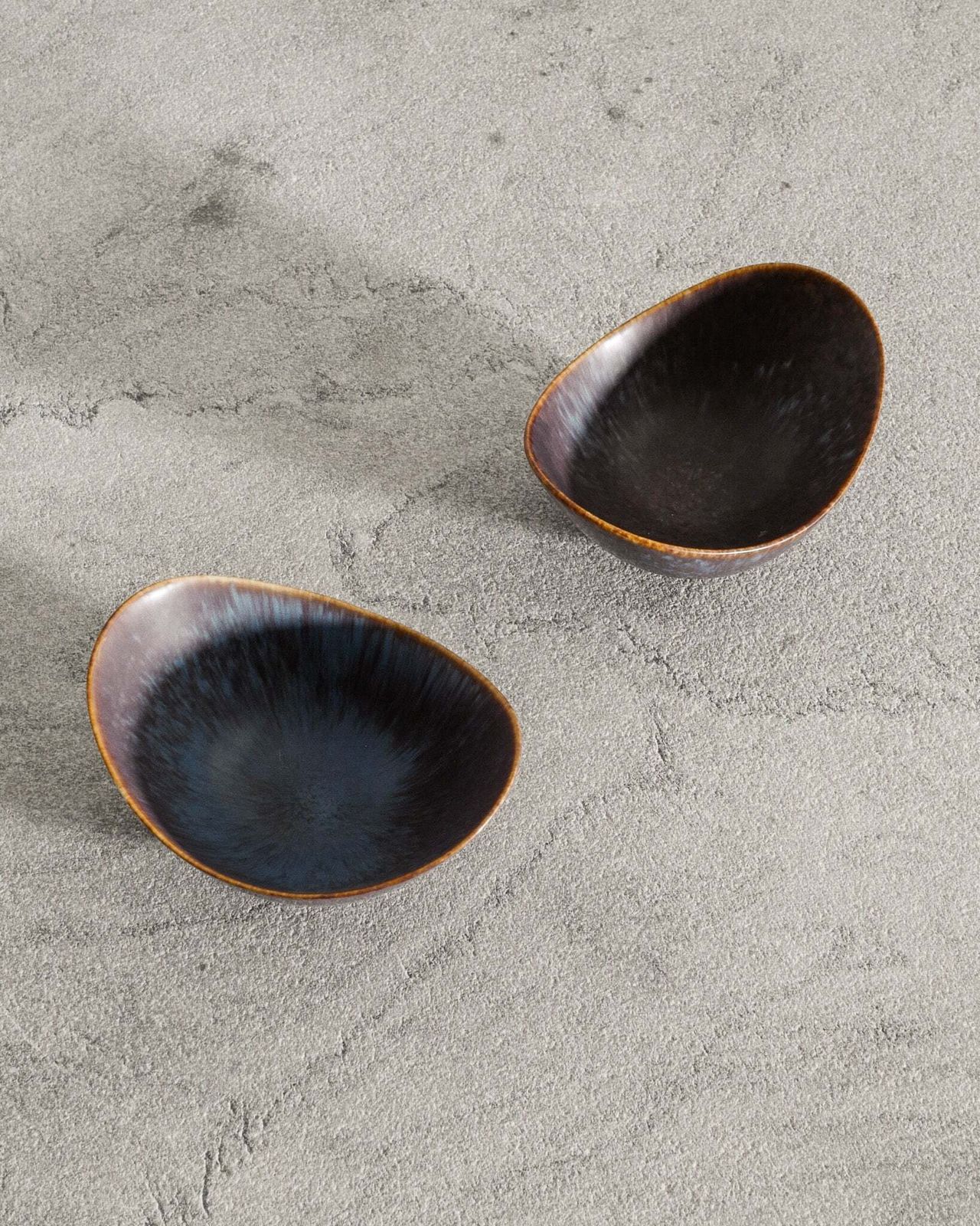 Pair Of Swedish Mid Century Stoneware Ceramic "Aro" Bowls By Gunnar Nylund For Rörstrand, 1950s photo for sale