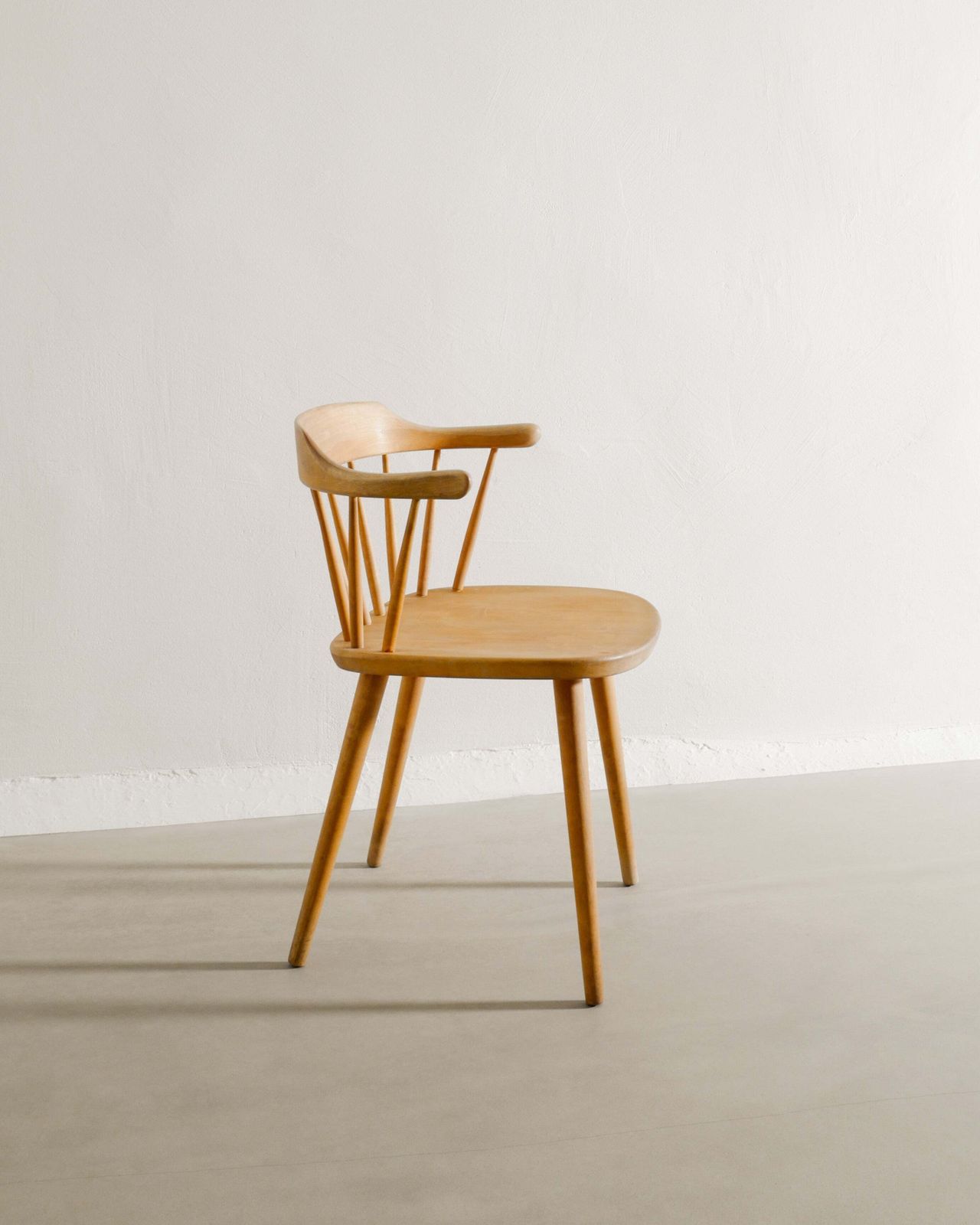 Vintage Swedish Mid Century Curved Wooden "Småland" Dining Chair By Yngve Ekström, 1950s