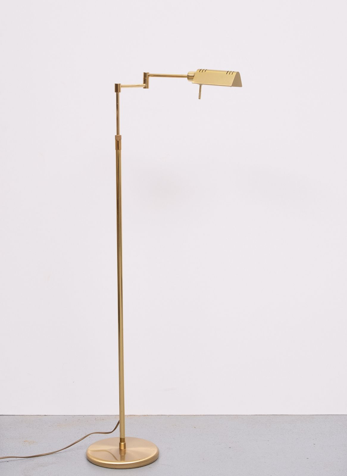 Holtkoetter Brass Swing Arm Floor Lamp Germany 1980s photo furniture