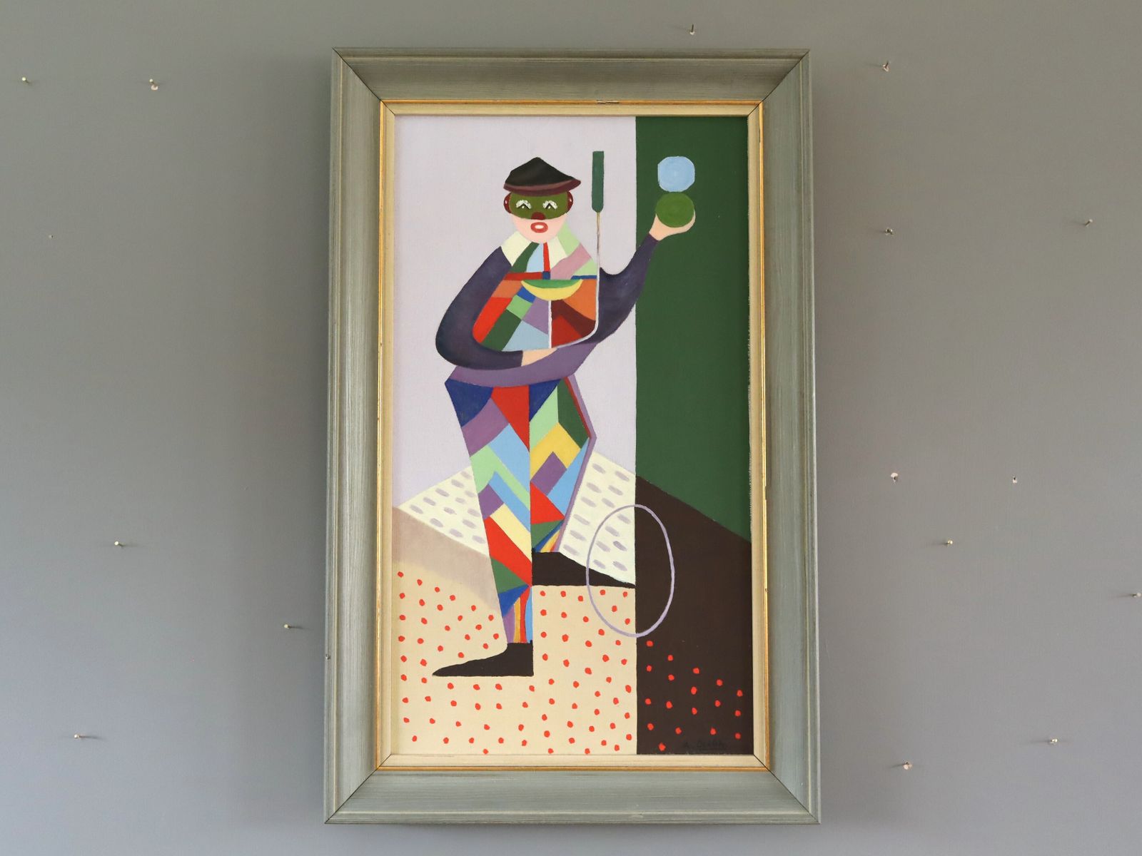 The Juggler Oil Painting, Mid 20th Century