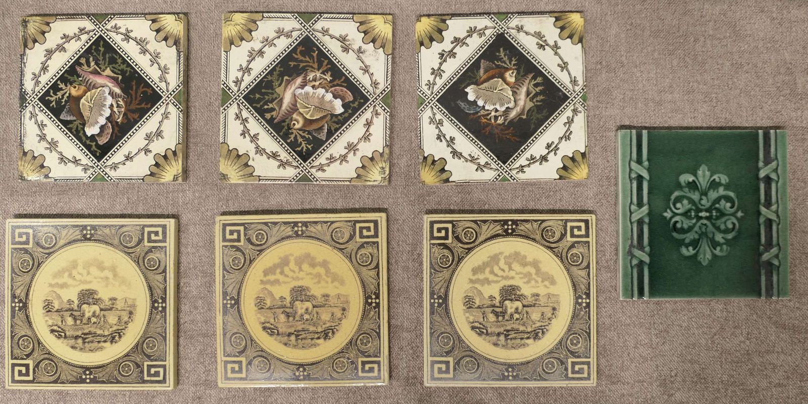 A Collection Of Victorian Ceramic Tiles photo furniture