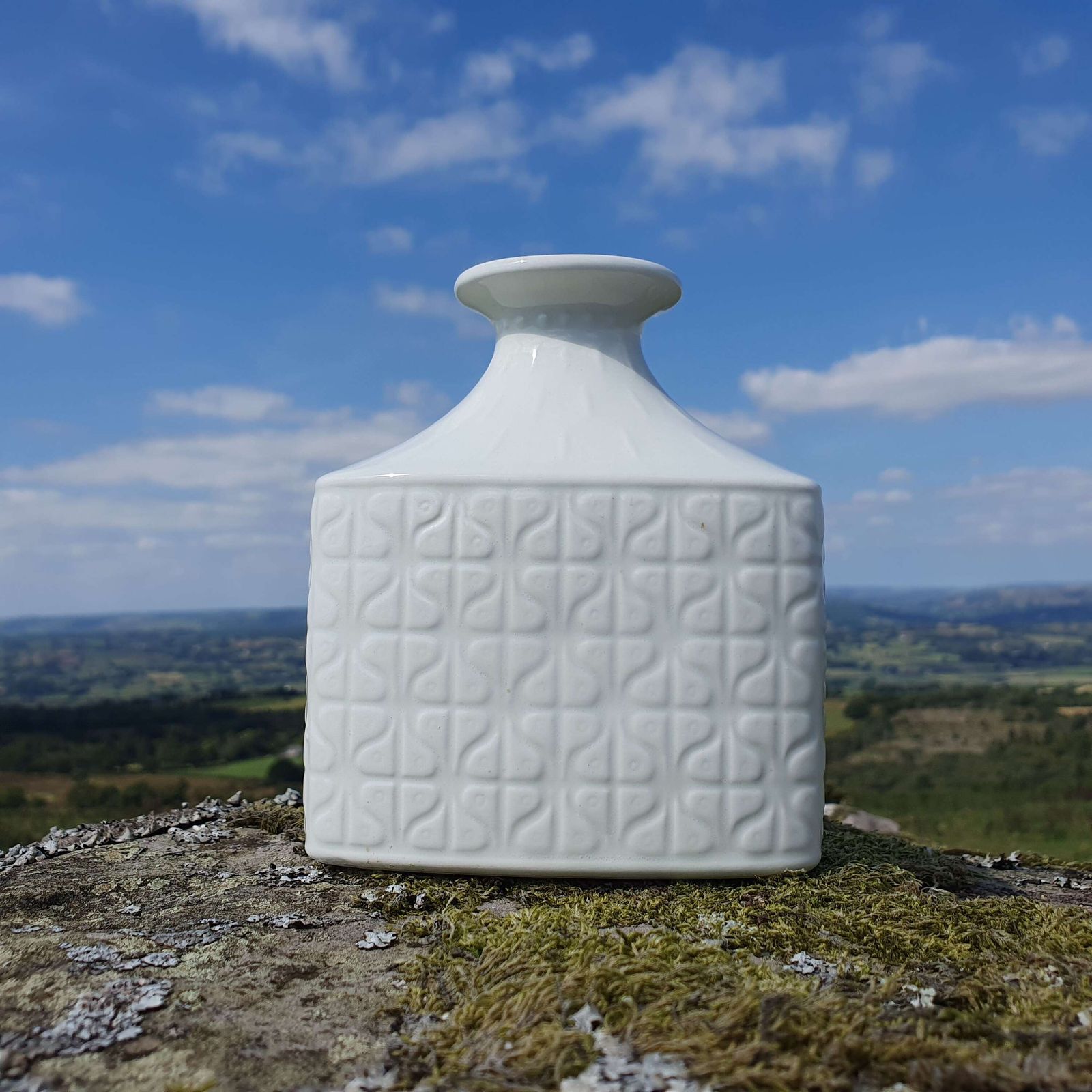 Gunnar Nylund For Rorstrand, Sweden. A White Ceramic Vase From The "Domino" Range. 1960s