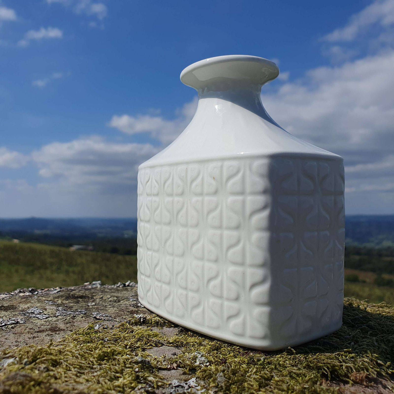 Gunnar Nylund For Rorstrand, Sweden. A White Ceramic Vase From The "Domino" Range. 1960s photo for sale