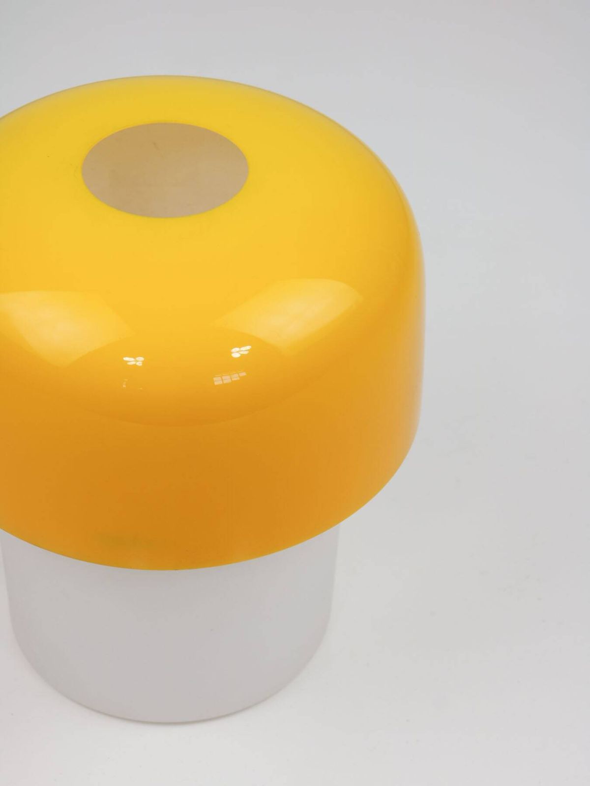 Rare Yellow Mushroom Table Lamp By Luigi Massoni For Guzzini, 1970s photo vinterior