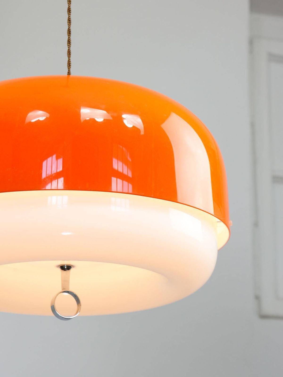 Rare Xxl Orange Medusa Pendant Lamp From Guzzini, 1970s photo for sale