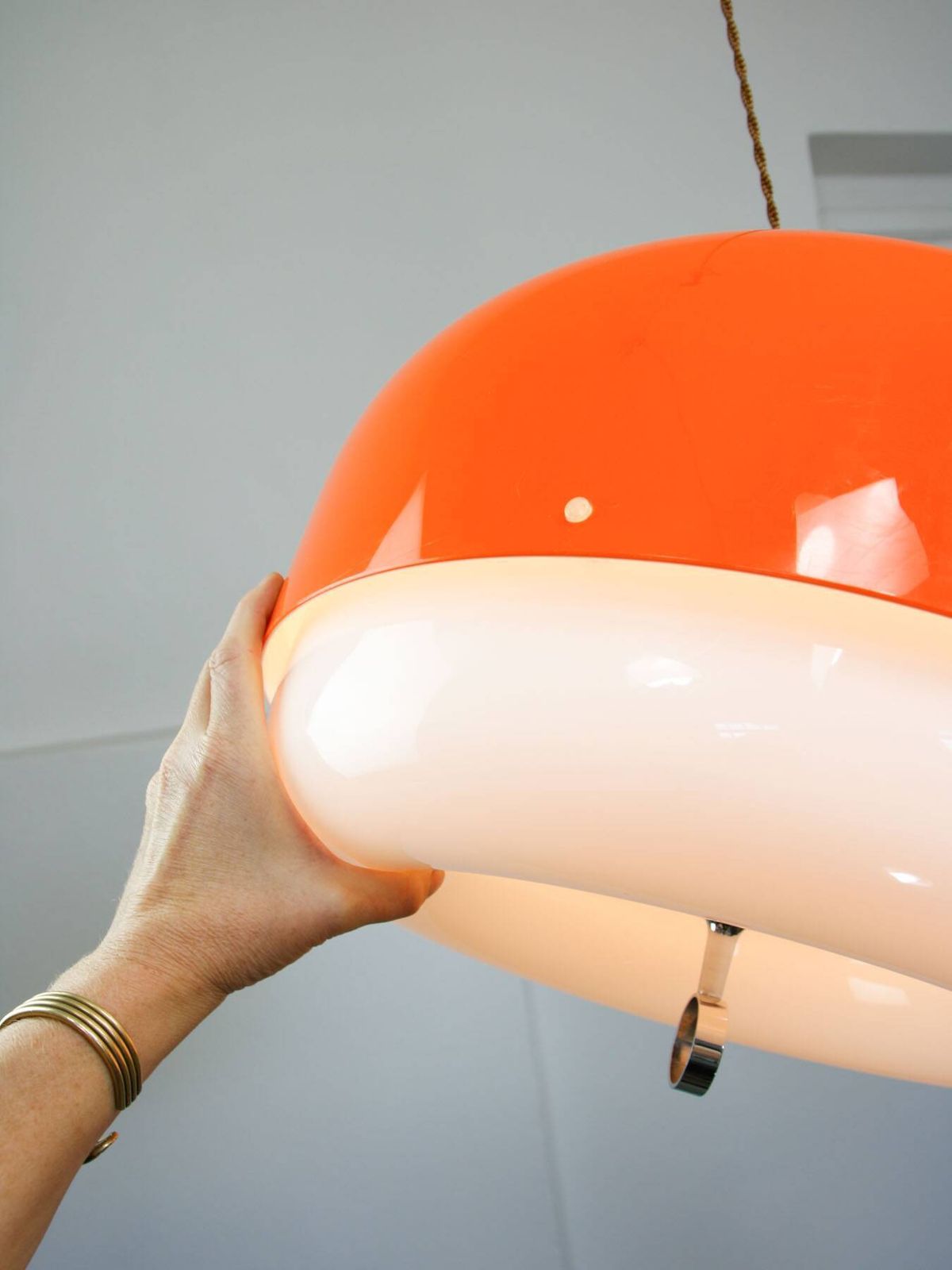 Lighting Rare Xxl Orange Medusa Pendant Lamp From Guzzini, 1970s photo