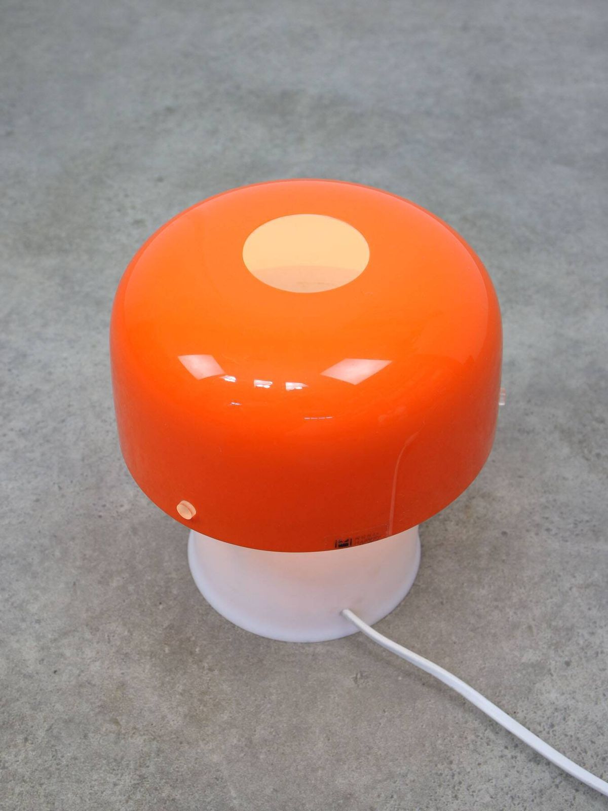 Rare Orange Mushroom Table Lamp By Luigi Massoni For Guzzini, 1970s photo vinterior