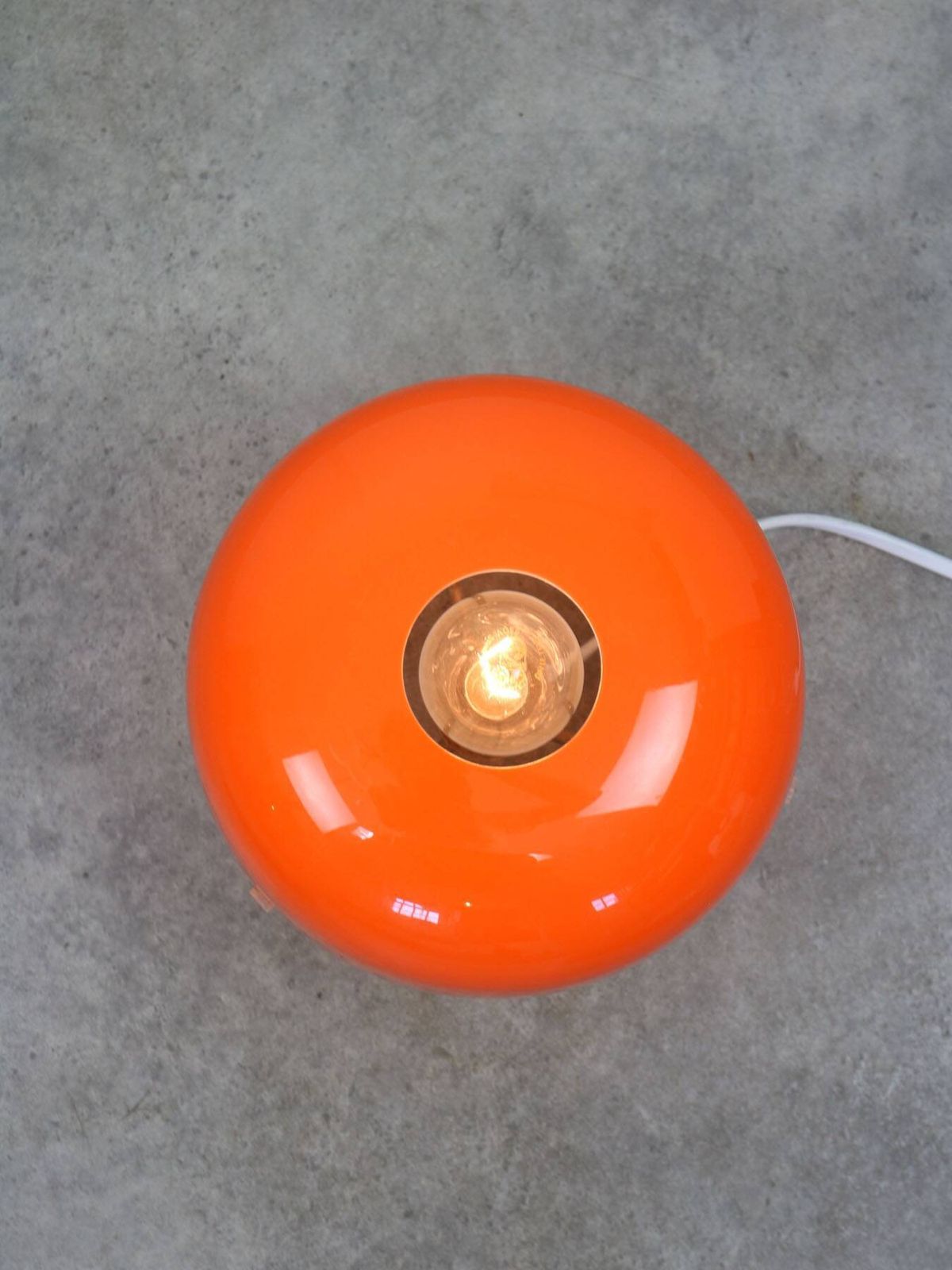 Rare Orange Mushroom Table Lamp By Luigi Massoni For Guzzini, 1970s photo vintage