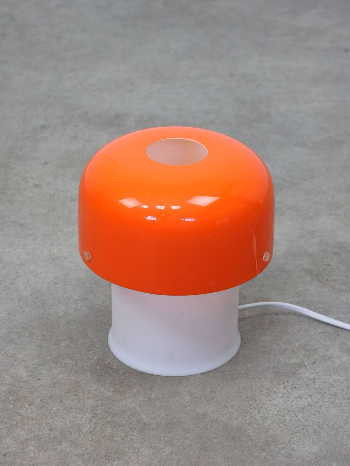 photo furniture Rare Orange Mushroom Table Lamp By Luigi Massoni For Guzzini, 1970s